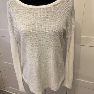 Max Studio Linen/Cotton Waffle Knit Lightweight Sweater